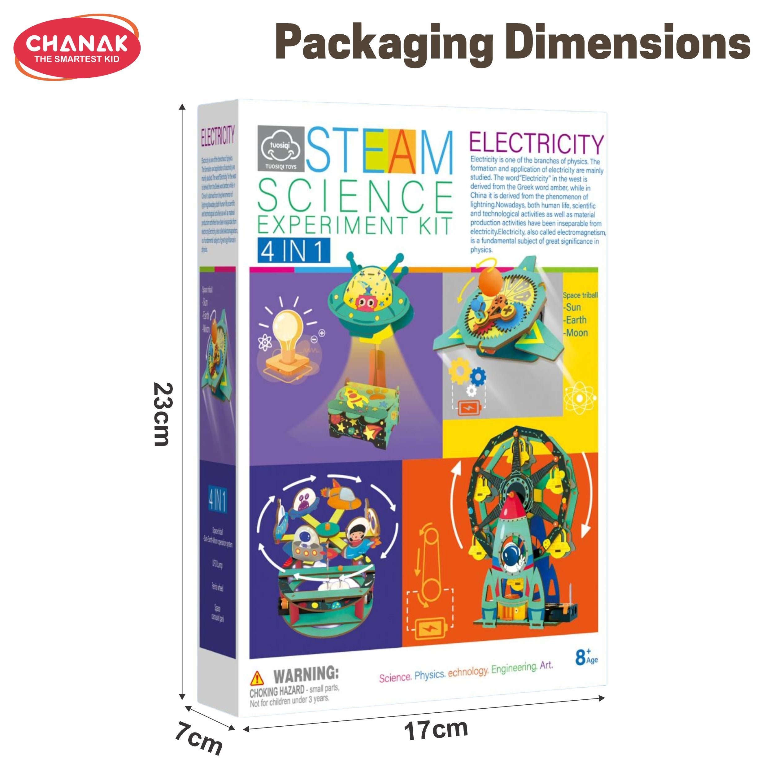 Chanak Steam Science Experiment Kit 4-In-1 | Electricity Learning Toy For Kids | Diy Educational Activity Set For Age 8+ | Science, Physics & Engineering Projects