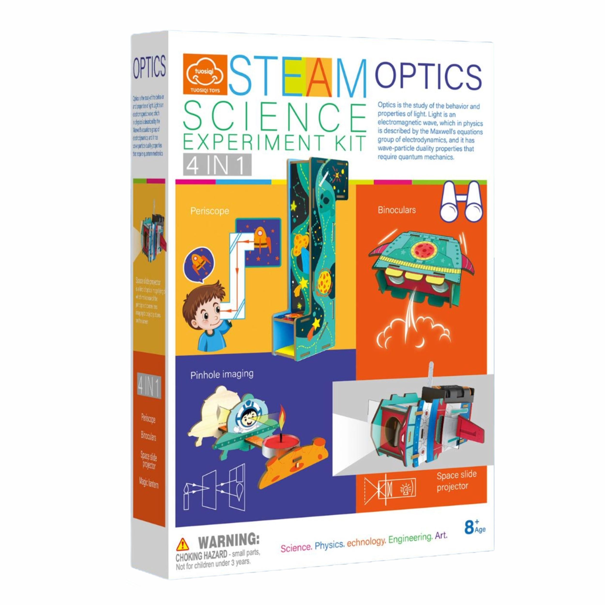 Chanak Steam Science Experiment Kit 4-In-1 | Optics Learning Toy For Kids | Diy Educational Science Kit For Age 8+ | Light, Vision & Reflection Experiments