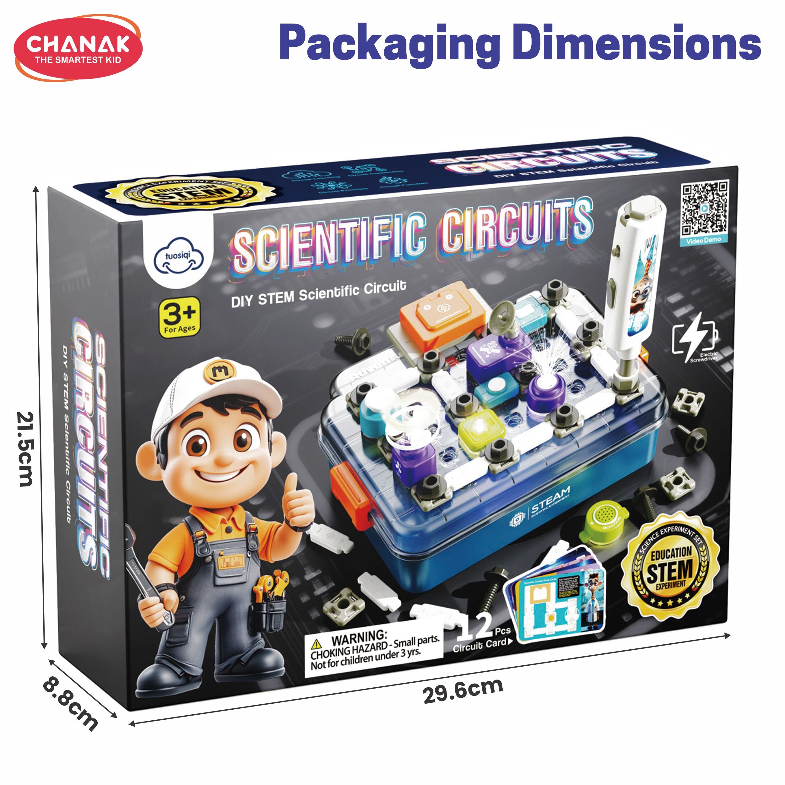 Chanak scientific circuits diy steam learning kit for kids build 46+ circuit experiments educational science toy with lights, sounds & fans age 3+