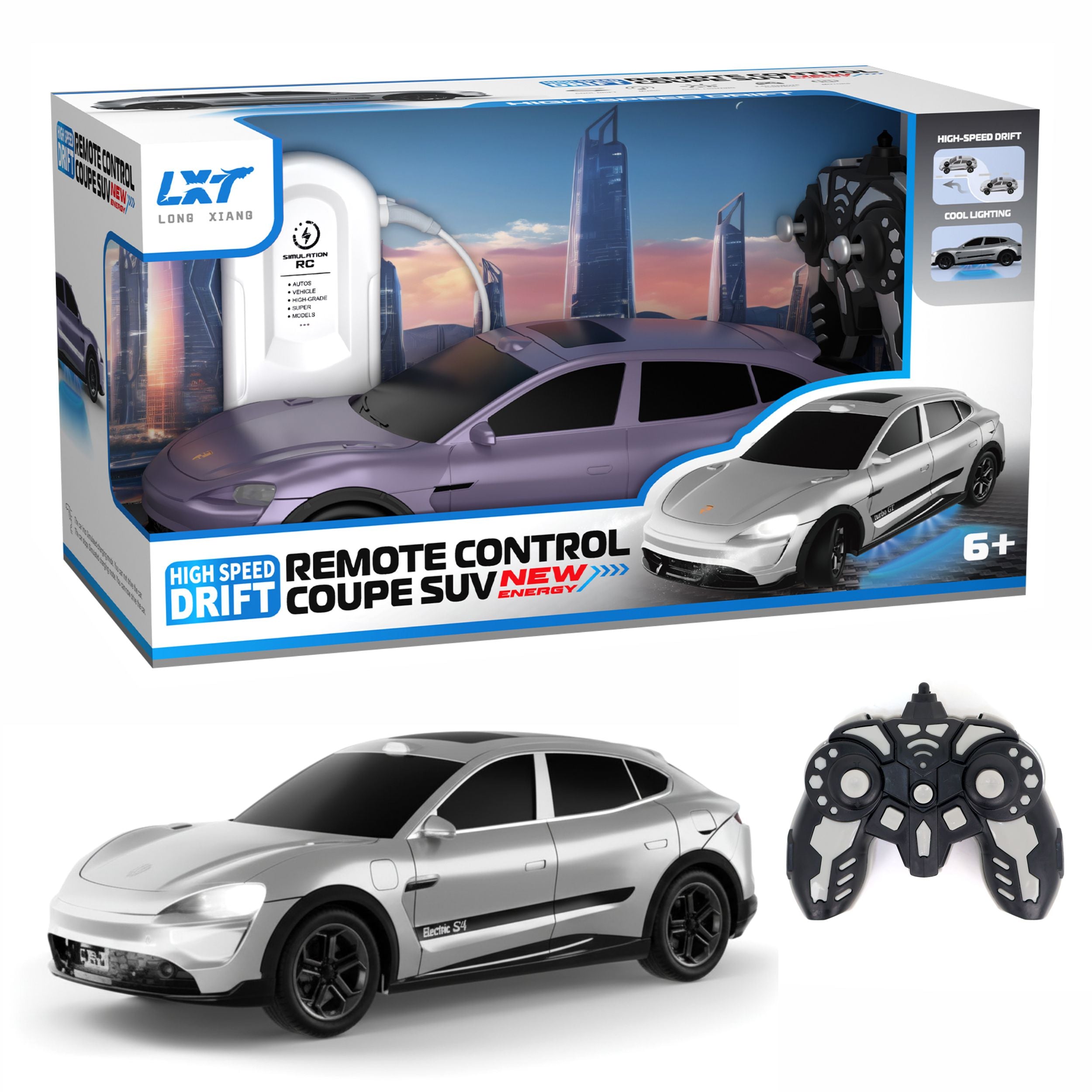 Chanak High-Speed Remote Control Coupe Suv Car For Kids | 2.4Ghz Drift Rc Car With Led Lights & Precision Steering | Rechargeable Racing Vehicle Toy For Boys & Girls