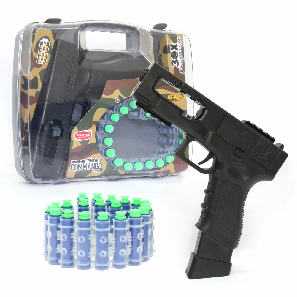 Chanak Automatic 30 Rapid Fire Gun, 30 Soft Suction Foam Bullet.