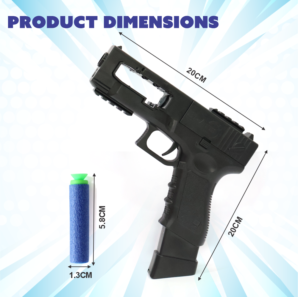 Chanak Automatic 30 Rapid Fire Gun, 30 Soft Suction Foam Bullet.