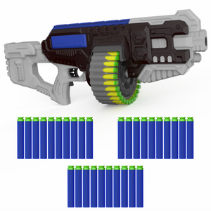 Street Viper Big Blaster Motorized Dart Gun Toy Includes 30 Soft Foam Bullet Darts, 60-Foot Firing Range, Rechargeable Electric Battery Design for Boys Girls, Above 5+ Age(Black-Orange) Aditi Toys Pvt. Ltd.