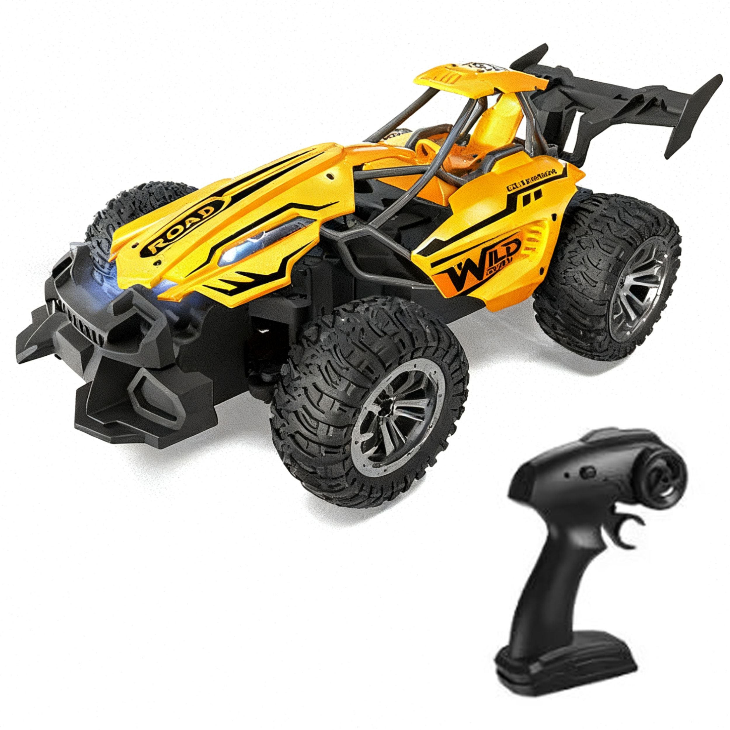 Chanak Wild Road 2.4Ghz High-Speed Off-Road Rc Car, 1:20 Scale Remote Control Vehicle With Led Lights, Dual Speed Gears, Shock Absorbing Suspension, And Usb Rechargeable Battery