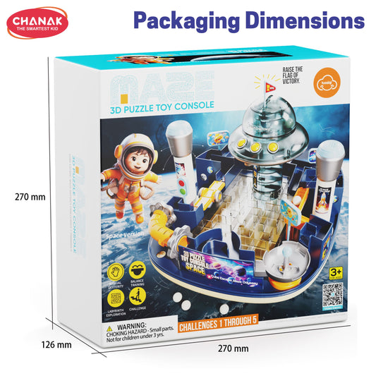 Chanak 3d puzzle toy console space maze interactive hand control game for kids skill development balance toy fun space adventure maze