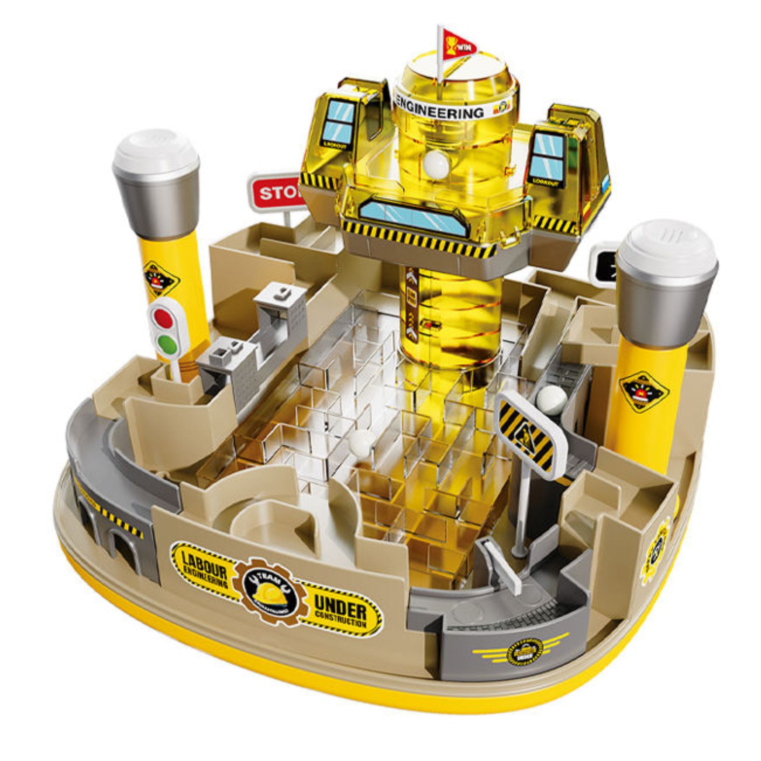 Chanak engineering maze tower game for kids construction theme puzzle toy with moving balls, levers & interactive tracks fun steam learning toy for boys & girls