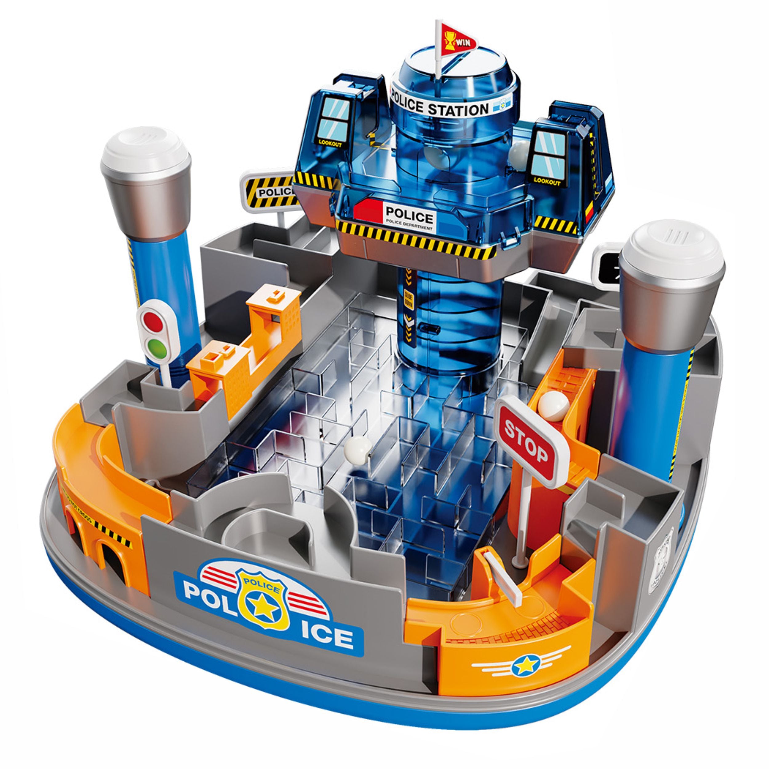 Chanak Police Maze Tower Game For Kids Police Station Theme Puzzle Toy With Moving Balls, Levers & Tracks Interactive Stem Learning Toy For Boys & Girls