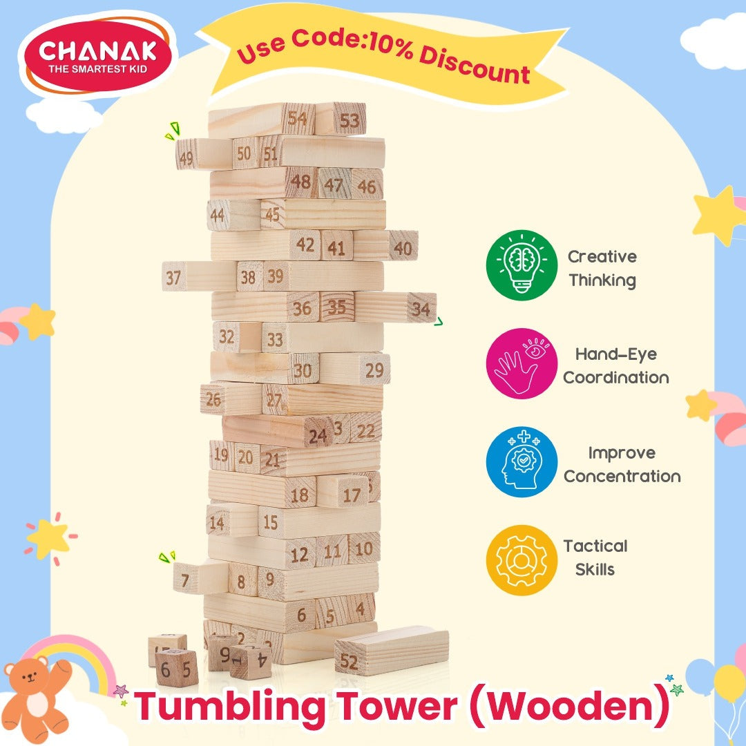 Wooden Tumbling Tower Game Jenga / Zenga. Puzzle Game for Adults and Kids Aditi Toys Pvt. Ltd.