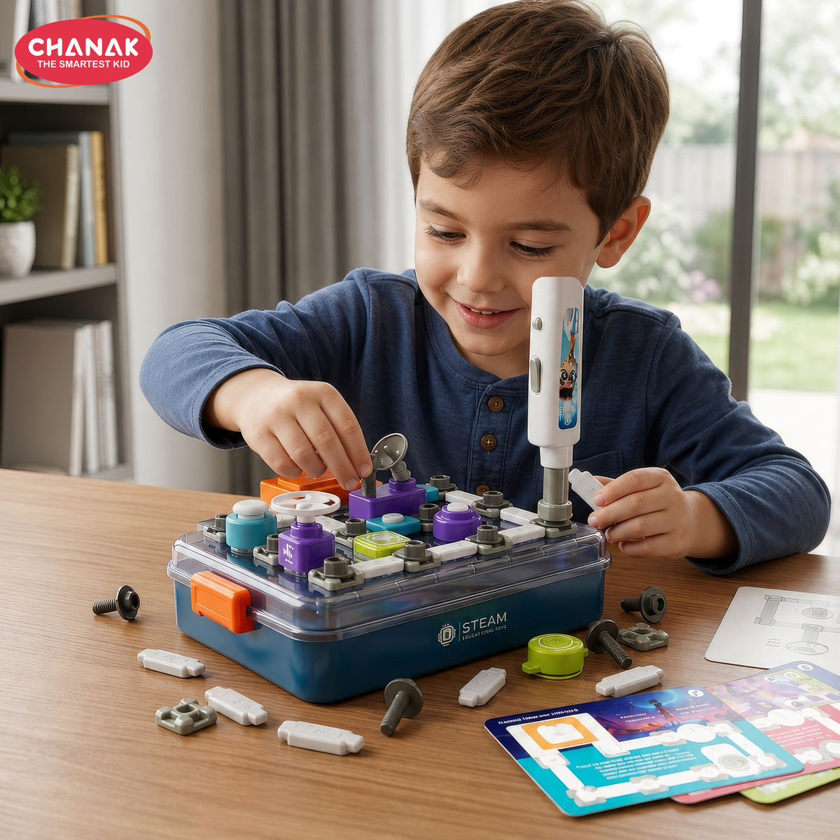 Chanak scientific circuits diy steam kit for kids build your own electric circuits learning toy with light, fan & switch modules educational science experiment set for boys & girls for age 3+