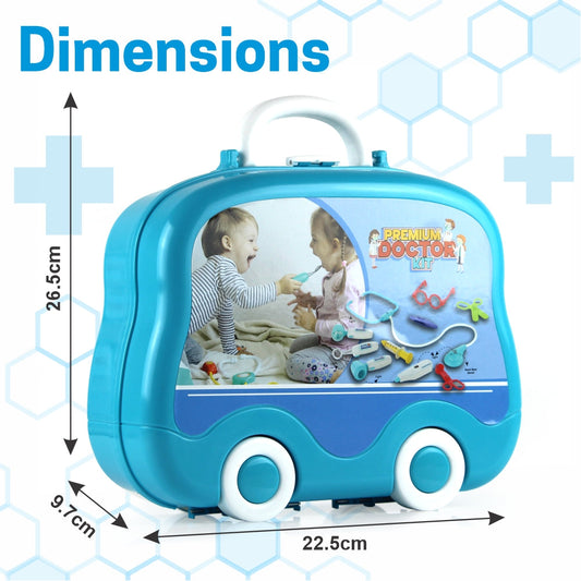 Chanak Premium doctor set suitcase for kids, doctor set with led light instruments, pretend play doctor set for kids above 3 years, 10 piece doctor kit for boys & girls