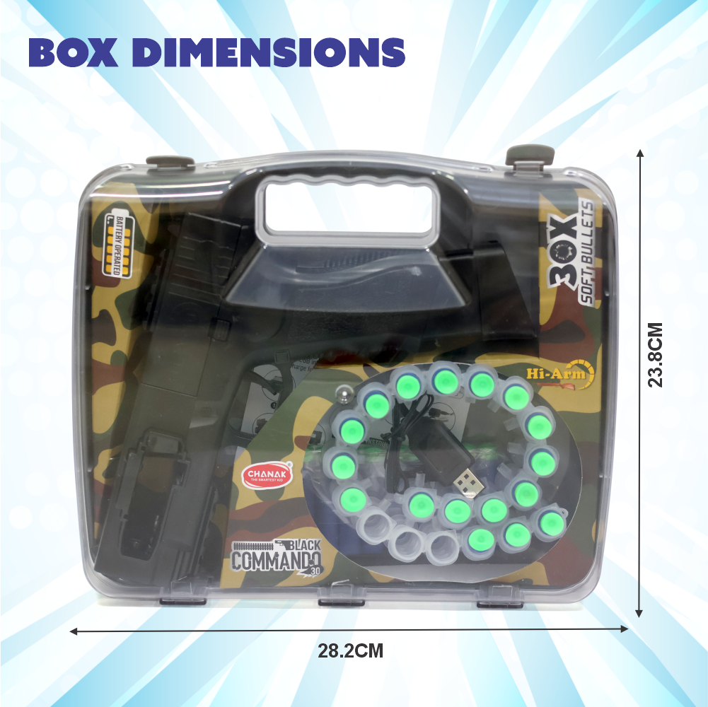 Commando Toy Rifle Chanak Black Commando Toy Gun Set | Rechargeable Gun Toy for Kids ...