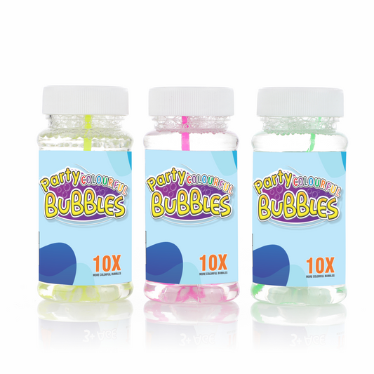 Party Colourful Bubble Liquid Bottle 100ml - 3 Pcs.