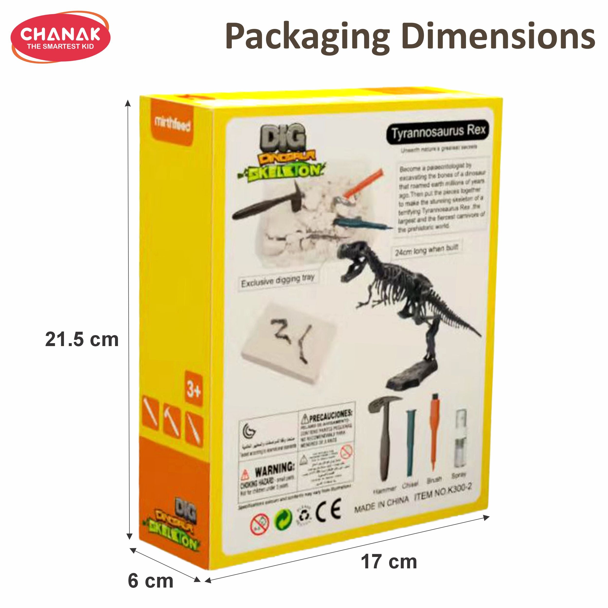 Chanak Dinosaur Skeleton Dig Kit T Rex Edition Excavation Fossil Discovery Toy For Kids Age 3+ Steam Educational Archaeology Kit Fun Learning Science Activity